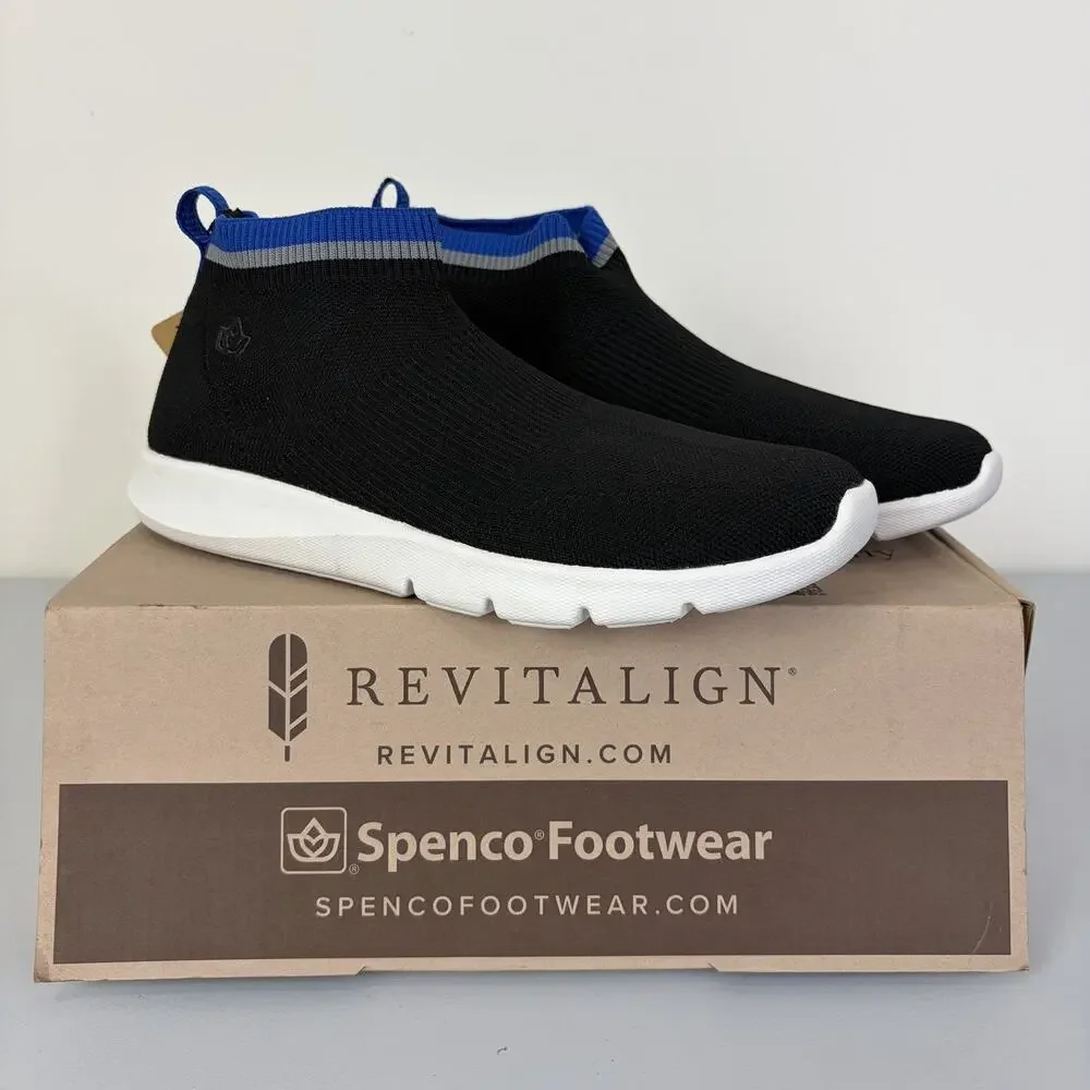 Spenco Women's Pure Love Slip On Sneaker Size 9B Black‎ Blue Comfort Cushion